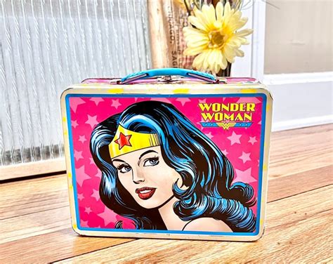 wonder woman lunch box metal|wonder woman metal lunch box.